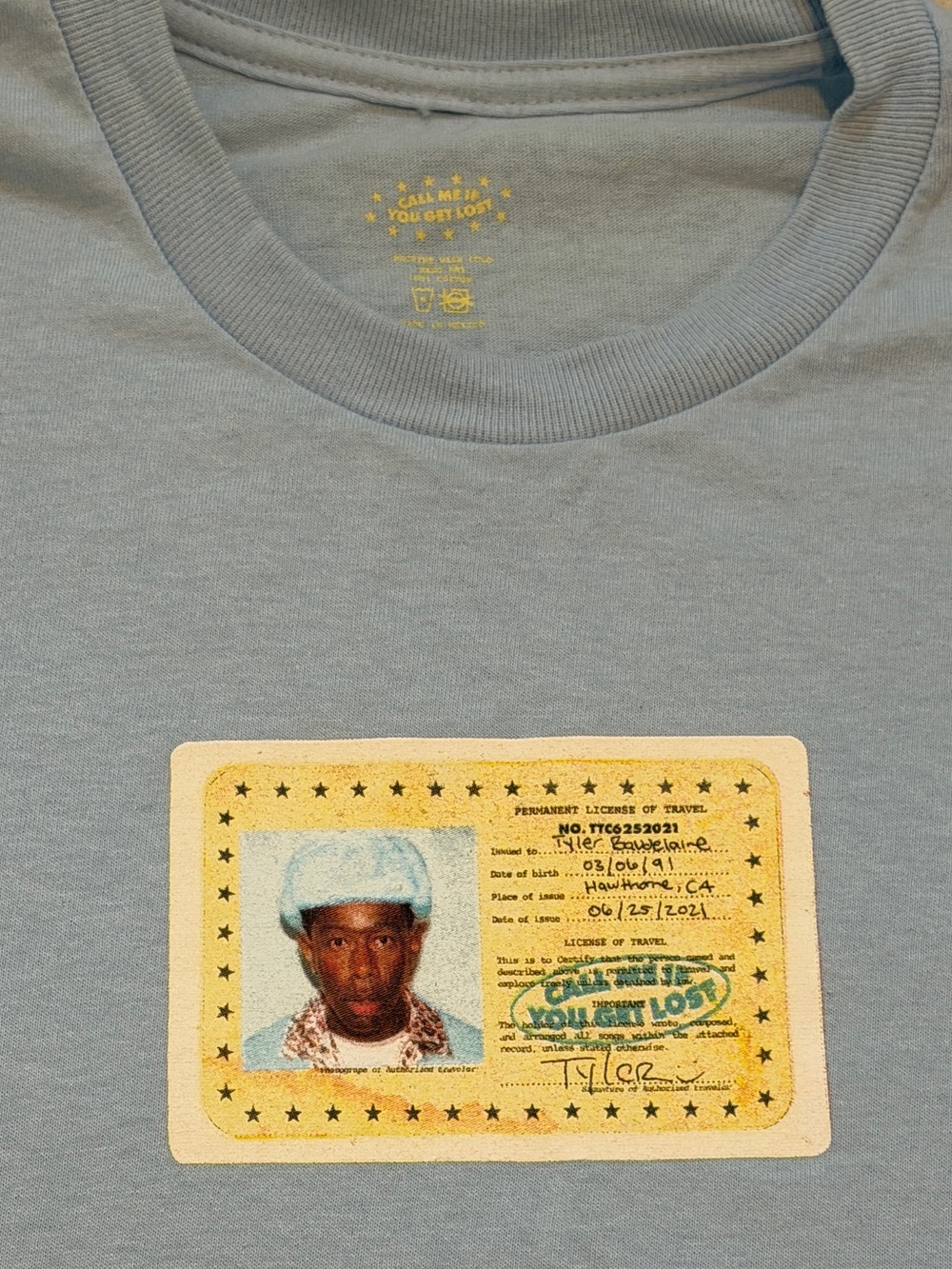 Tyler The Creator Call Me If You Get Lost 2022 Tour T-Shirt Light Blue Medium